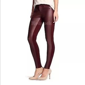 NWT Mixed Material Pants 4 Pleather Front Stretchy